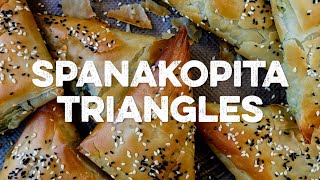 Spanakopita Triangles Spanakopitakia Supergolden Bakes [upl. by Drauode104]