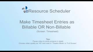 Make Timesheet Entries as Billable or NonBillable – eRS Resource Management Software [upl. by Oznofla852]