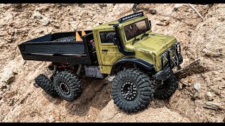 Fully Custom SCX24 RC Crawler 6x6 Unimog with Rear Steer Extreme Off Road Adventure [upl. by Yurt]