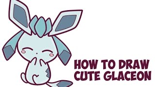 How to Draw Glaceon from Pokemon Cute Kawaii Chibi Easy Step by Step Drawing for Beginners [upl. by Adnilec]