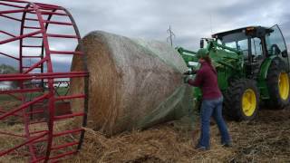 How To Handle Large Round Bales  John Deere Tips Notebook [upl. by Linker]