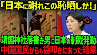 【海外の反応】中国「落書き男のせいで日本に入れない！」靖国神社落書き男、自国民からも袋叩きにw [upl. by Otilesoj281]