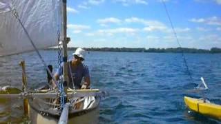 Sailing canoe with homemade rigging [upl. by Annoyt]