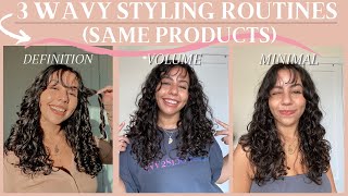 3 WAVY HAIR WASH DAY ROUTINES  DIFFERENT RESULTS  USING THE SAME PRODUCTS [upl. by Lozano]