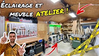 Je réaménage latelier  Meubles de rangement et éclairage dalles LED  Brico seb [upl. by Galitea235]