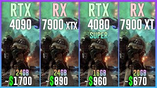 RTX 4090 vs RX 7900 XTX vs RTX 4080 SUPER vs RX 7900 XT  Tested in 25 Games [upl. by Zetana]