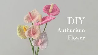 DIY Anthurium Flower in Pink  Handmade Pipe Cleaner Flowers for Decorating amp Gifting [upl. by Sabina]