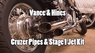 HowTo Install VampH Cruzer Pipes amp Jet Kit Shadow 600 VLX 9707 [upl. by Finnegan476]