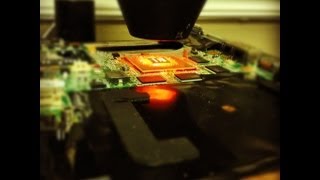 IR BGA reflow of a HP DV9000 AMD laptop motherboard with Nvidia graphics to fix a no video issue [upl. by Cathleen]