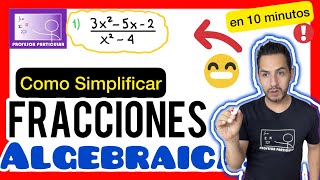 ✅Simplificar FRACCIONES ALGEBRAICAS 𝙈𝙪𝙮 𝙁á𝙘𝙞𝙡😎​🫵​💯​ ÁLGEBRA [upl. by Adnek]