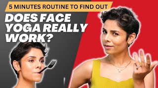 Does FACE YOGA ACTUALLY WORK Try this 5minute FULL FACE Lift Regimen [upl. by Haerdna]