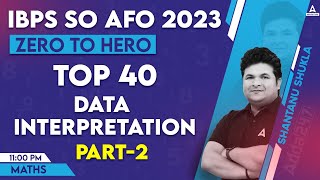 Top 40 Data Interpretation Questions for IBPS AFO  IBPS AFO Maths Preparation  Shantanu Shukla [upl. by Eiblehs]