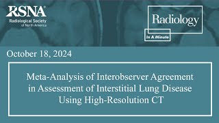 MetaAnalysis of Interobserver Agreement in Assessment of ILD at HRCT [upl. by Quick]