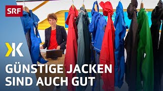 Regenjacken im Test Auch günstige Jacken bieten guten Schutz  2017  Kassensturz  SRF [upl. by Brost]