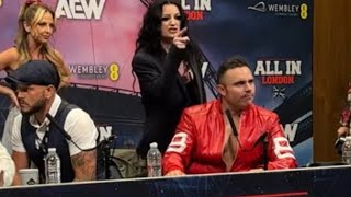 Saraya Drops FBombs During AEW ALL IN 2024 Press Conference [upl. by Aihsek230]