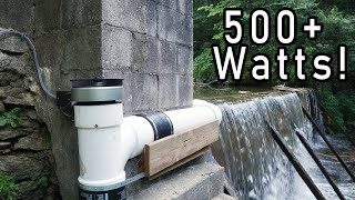 Awesome Low Head High Flow Grid Tie Micro Hydro 530 watts [upl. by Ivatts]