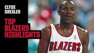 Clyde Drexlers Best Trail Blazers Highlights [upl. by Elvah]