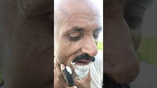 Beard Shaving haircut of an artist barber Shaving Himself with iron piece asmr asmrhaircut [upl. by Calie]