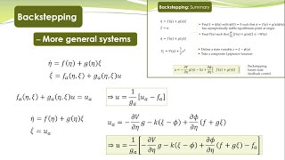 NCS  42  Backstepping control for strict feedback systems [upl. by Nivac]