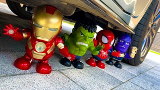 Crushing Crunchy amp Soft Things by Car EXPERIMENT CAR vs Iron Man Spiderman Hulk Thanos [upl. by Iatnohs]