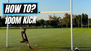 Longest Kick 100m  rugbybricks Rugby Kicking RBVortex Tee [upl. by Glavin]