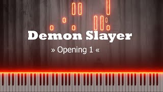 Demon Slayer  Opening 1 Piano Version  4K  Creditless [upl. by Eugine]