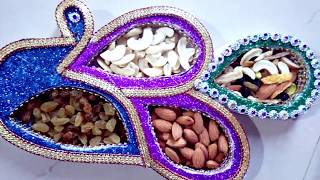 DIY dryfruit box using thermocol sankranti gifts ideas at home [upl. by Suellen]