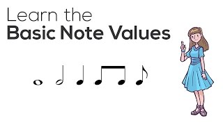 Learn Basic Music Note Values Quarter Half and Whole Notes [upl. by Berky]