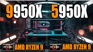 9950X vs 5950X Gaming Benchmarks  Applications Tests [upl. by Linus]