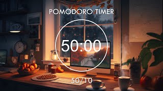 No Midroll ads 5010 Pomodoro Timer ★︎ 4HOUR LATE NIGHT STUDY ★︎ Lofi Focus Music [upl. by Enej]