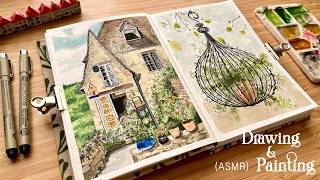 ASMR  Drawing and Watercolor Painting⎪Relaxing Art 🌱 [upl. by Cira878]