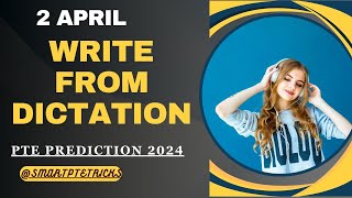 PTE Write From Dictation  April 2024  MOST REPEATED IN EXAMS PREDICTION [upl. by Sande]