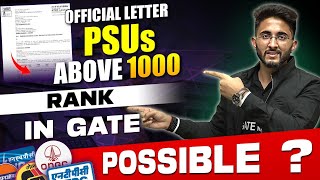 Offical letter  Possible To Get PSUs Above 1000 Rank In GATE [upl. by Ahsa]