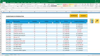 Control de Almacén inventario de entradas salidas y stock en Excel [upl. by Huxley]