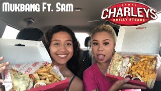 Charleys Philly Steak Mukbang ft Sam  Lydia R Hernandez [upl. by Auj730]