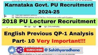 2018 PU Lecturer Recruitment English Previous QP Analysis part10 Types of poetry NETSETGPTHSTR [upl. by Lienad]