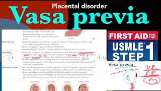 Placental disorder  Vasa previa in HindiUrdu by first aid for USMLE step 1 [upl. by Clawson147]