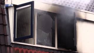 Brandweer redt hond en puppys uit brandend huis in Enschede [upl. by Feinstein334]