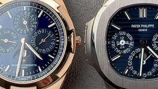 Comparison Patek Philippe Nautilus Perpetual Calendar vs Vacheron Overseas Perpetual Calendar [upl. by Kinchen662]