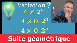 Déterminer le sens de variation dune suite géométrique ♦ Exercice Première spé maths ♦ Un classique [upl. by Enilrek611]