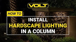 How to Install Hardscape Lighting in a Column  Landscape Lighting Installation Tips [upl. by Aohk]