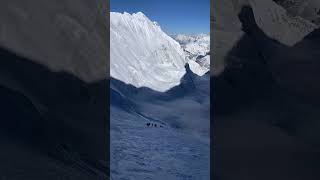 Above camp 3 on the Lhotse face Approaching the yellow band📹 luckydavewatson everest viral [upl. by Nhguaved]