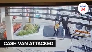 WATCH  Suspect shot dead during cashintransit heist outside Centurion Mall in Gauteng [upl. by Ateekahs]