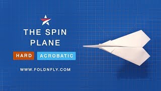 ✈ Trick Paper Airplane Tutorial  The Spin Plane that Loops and Twirls  Fold N Fly [upl. by Nosirrag]