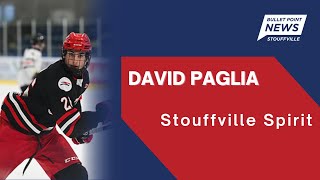 David Paglia talks about his first year playing with the Stouffville Spirit [upl. by Eugirne]