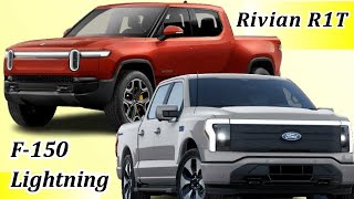 Ford F150 Lightning Platinum vs Rivian R1T  Compare Rivian R1T And F150 Lightning Platinum [upl. by Kcirded460]