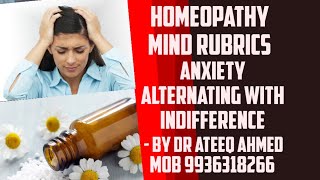 Homeopathy Mind Rubrics  Anxiety Alternating Indifference  Mind Rubrics in Hindi [upl. by Chil100]