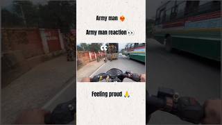 Army man reaction 👀 rider army indianarmy shuburider armylover jaihind [upl. by Naneik]