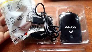 alfa awus036nha unboxing En español 2018 adaptador wifi usb potente [upl. by Daven]