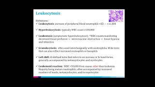 Leukocytosis and Neutropenia Dr Sridevi Rajeeve [upl. by Post]